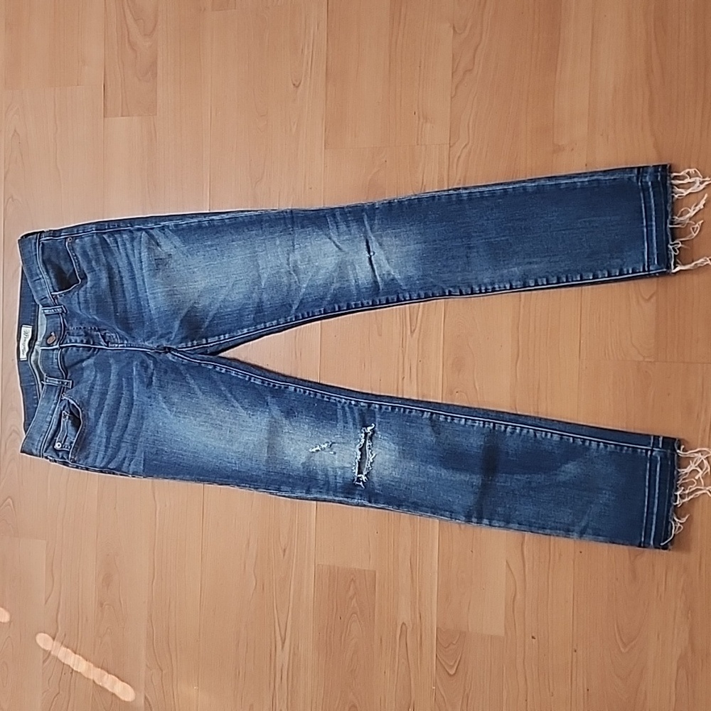 Madewell Distressed Raw Hem Alley Straight Jeans